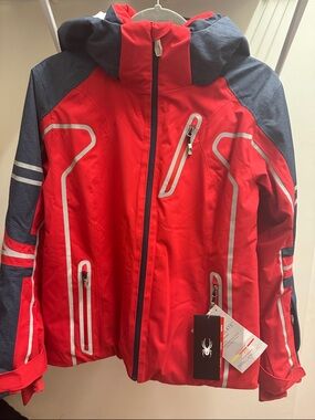 Womans Spyder Rad Pad Vintage Ski Jackey Hooded Waterproof Jacket Size 10